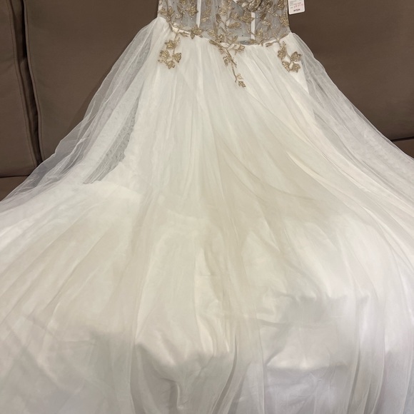 Rhinestone Embroidered Tulle Ball Gown - Picture 5 of 6